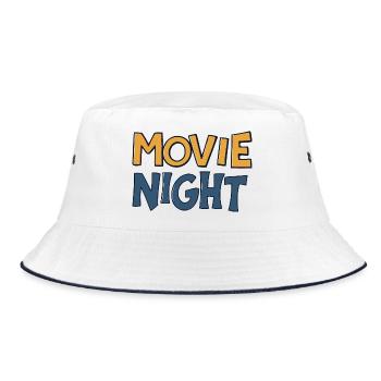 Movie Night Colorful Typographic Drawing - Bucket Hat - white/navy - Front