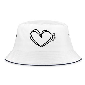 Mom Heart - Bucket Hat - white/navy - Front
