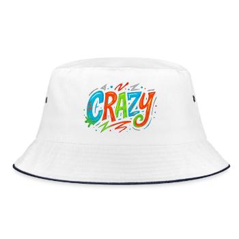 Graffiti Crazy Farbexplosion - Bucket Hat - Weiß/Navy - Vorne
