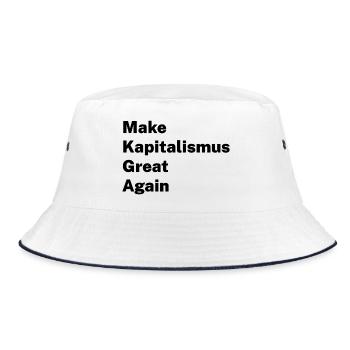 Make Kapitalism Great Again - Bucket Hat - Weiß/Navy - Vorne