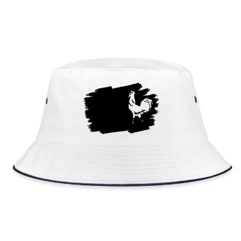 Midnight Glyphs Emblem - Bucket Hat - white/navy - Front