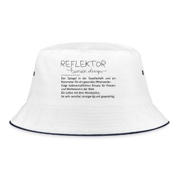 Du bist ein Reflektor - Bucket Hat - Weiß/Navy - Vorne