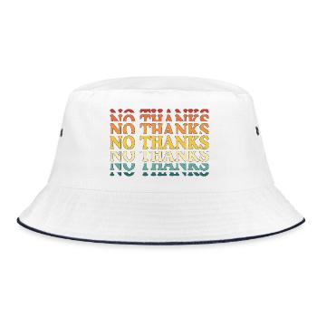 No Thanks - Bucket Hat - Weiß/Navy - Vorne
