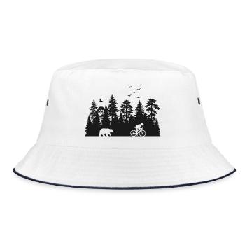 Wald, der in Radfahrer verliebt ist - Bucket Hat - Weiß/Navy - Vorne
