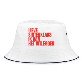 Süße Sinterklaas-Typografie humorvoll - Bucket Hat - Weiß/Navy - Vorne