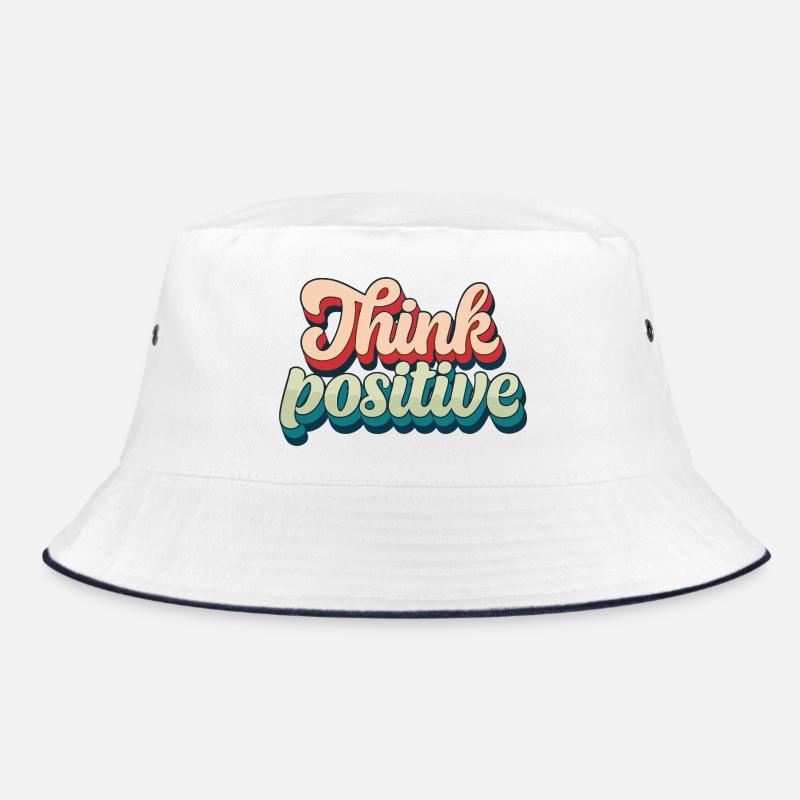 Think Positive Retro Script Bucket Hat