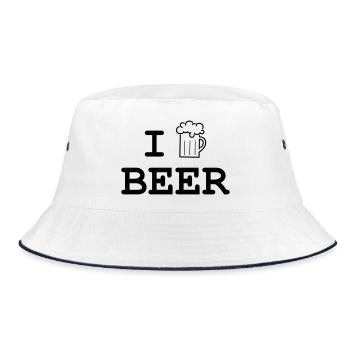 Ich mag Bier / Alkohol - Bucket Hat - Weiß/Navy - Vorne