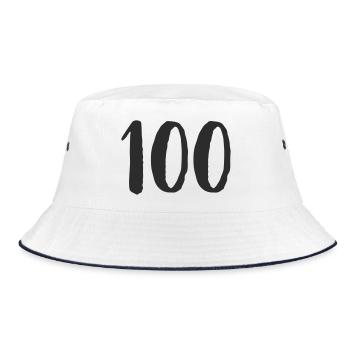 100 Hand Drawn - Bucket Hat - white/navy - Front
