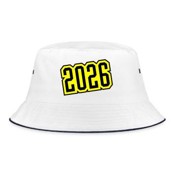 2026 - Bucket Hat - Weiß/Navy - Vorne