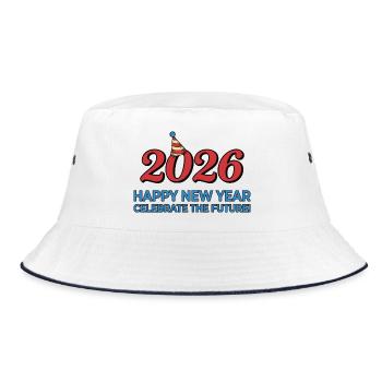 2026 Happy New Year Celebrate Future - Bucket Hat - white/navy - Front
