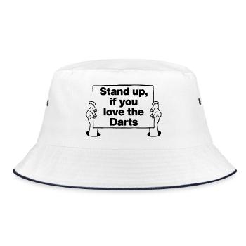 Stand Up – Darts Fan Anthem​, Ally Pally Wahnsinn - Bucket Hat - Weiß/Navy - Vorne