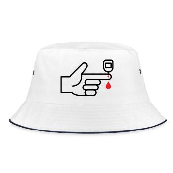 Blood glucose measurement, blood sugar, diabetes, blood test - Bucket Hat - white/navy - Front