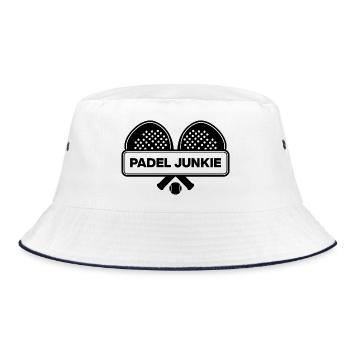 Padel Junkie, Racket Addict! Smash it - Bucket Hat - white/navy - Front