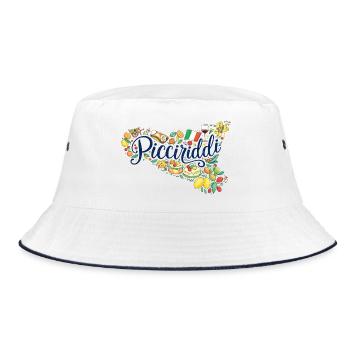 Picciriddi sizilianisch - Bucket Hat - Weiß/Navy - Vorne