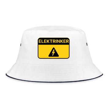 Elektrinker – Funny pun Electrician Beer - Bucket Hat - white/navy - Front