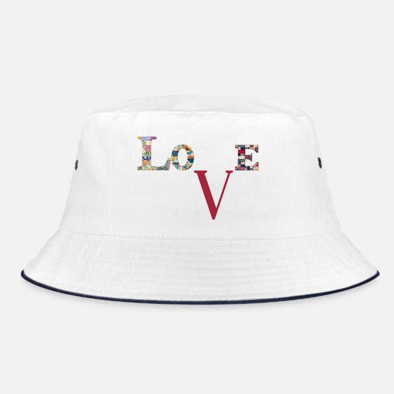 Liebe Patchwork-Typografie Bucket Hat