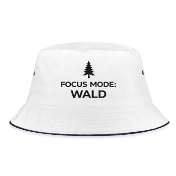 Fokus Wald Silhouette - Bucket Hat - Weiß/Navy - Vorne