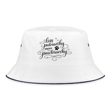 less patriarchy, more pawtriarchy - Bucket Hat - Weiß/Navy - Vorne