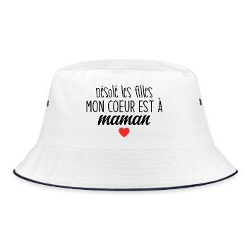 Désolé Les Filles Mon Cour Est A Maman - Bob - blanc/marine - Devant