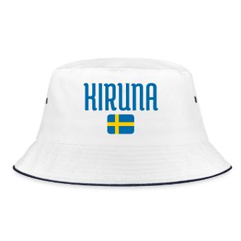 Kiruna mit der schwedischen Flagge - Bucket Hat - Weiß/Navy - Vorne