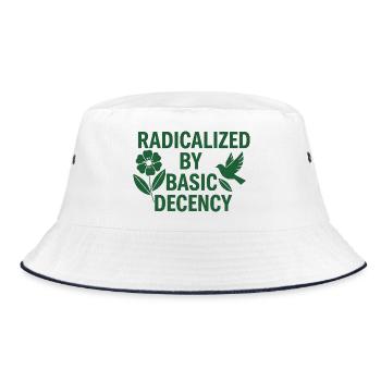 Progressive Values Basic Decency Shirt - Bucket Hat - white/navy - Front
