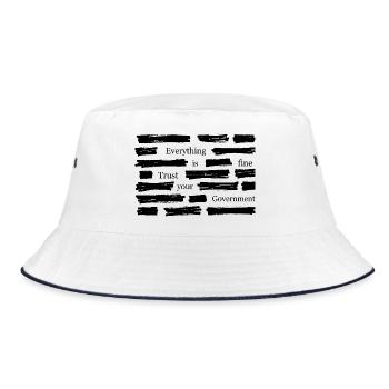 Everything Is Fine Trust Your Government Shirt - Bucket Hat - white/navy - Front