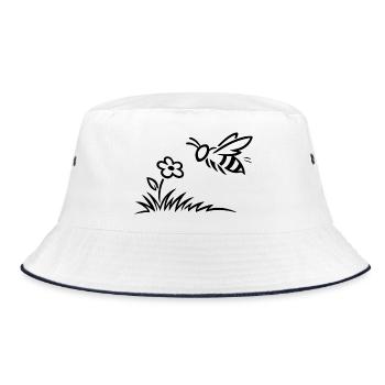 T-shirt abeille minimaliste mignon - Bob - blanc/marine - Devant