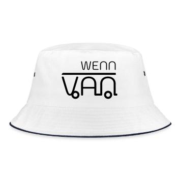 Wenn dann Van! Vanlife - Bucket Hat - Weiß/Navy - Vorne