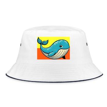 Wal - Bucket Hat - Weiß/Navy - Vorne