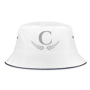 c - Bucket Hat - white/navy - Front