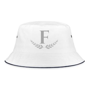 F - Bucket Hat - white/navy - Front
