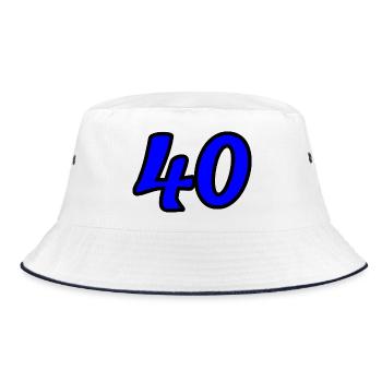 40. 40 YEARS. 40th ANNIVERSARY. 40 YEARS ANNIVERSARY. - Bucket Hat - white/navy - Front