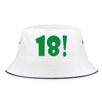 Green 18! Exclusive printing - Bucket Hat - white/navy - Front