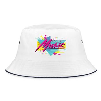 Neon Music Retro Vibe - Bucket Hat - white/navy - Front
