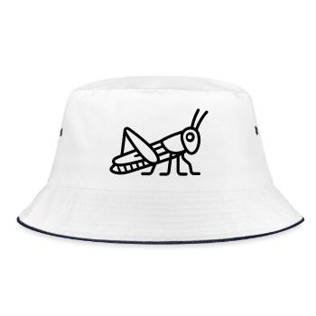 Heuschrecke - Bucket Hat - Weiß/Navy - Vorne