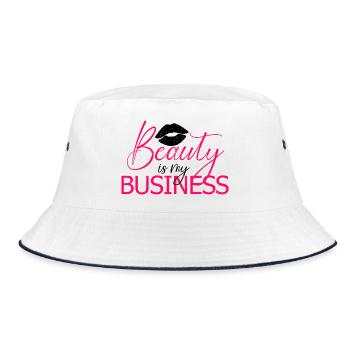 Beauty Is My Business Make Up Artist MUA Salon - Bucket Hat - Weiß/Navy - Vorne