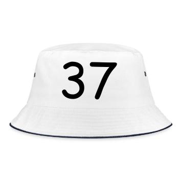 37 - Bucket Hat - white/navy - Front