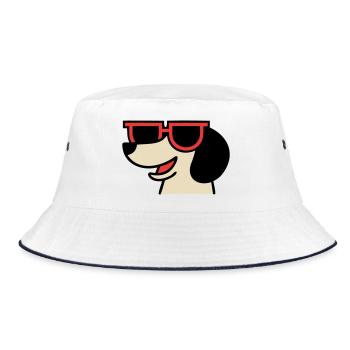 Patron aux lunettes teckel cool - Bob - blanc/marine - Devant