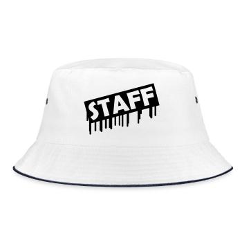 Staff - Bucket Hat - white/navy - Front