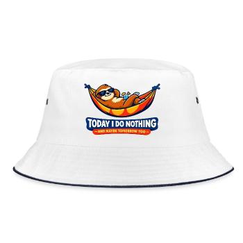 Lazy day in the hammock - Bucket Hat - white/navy - Front