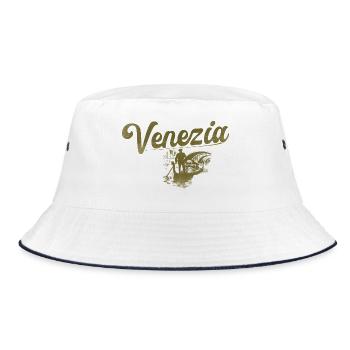 Venice, Vintage - Bucket Hat - white/navy - Front