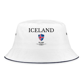 Flag of Iceland, Icelandic pride - Bucket Hat - white/navy - Front