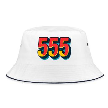 555 - HAHAHA Lettering Retro Style - Bucket Hat - white/navy - Front