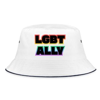 LGBT ALLY - Bucket Hat - Weiß/Navy - Vorne