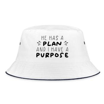 Plan & Purpose - Bucket Hat - white/navy - Front