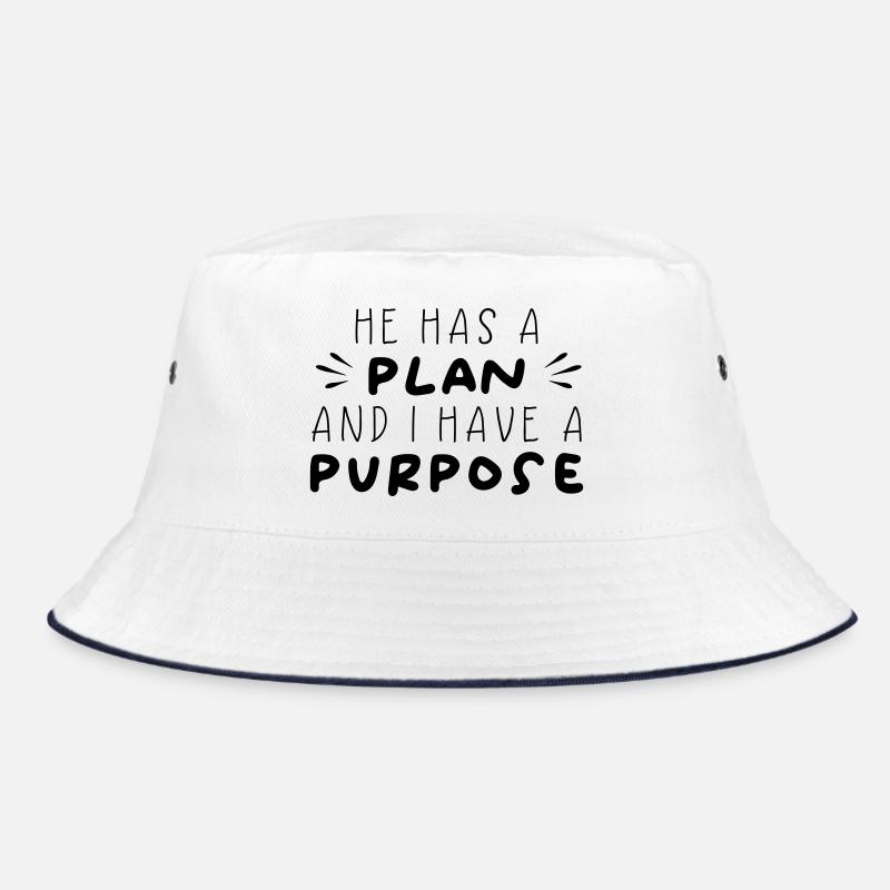 Plan & Purpose - Bucket Hat - white/navy