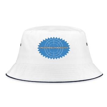 Hundertachtzig Zielscheibe Retro - Bucket Hat - Weiß/Navy - Vorne