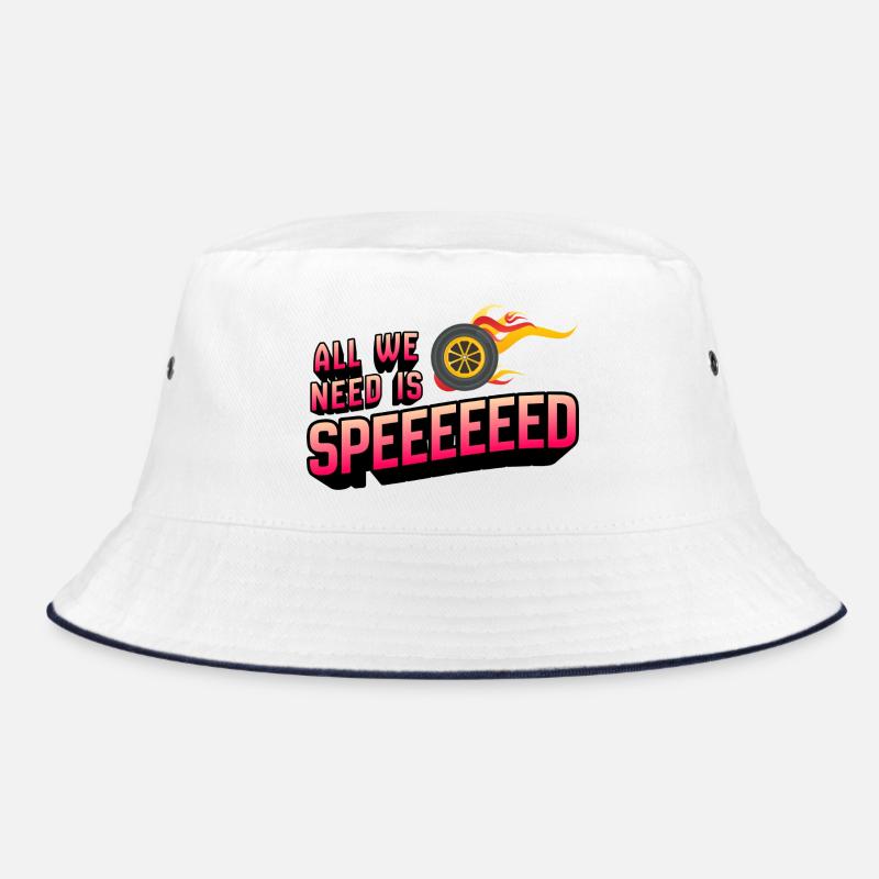 All We Need Is Speed mit Feuerreifen Bucket Hat