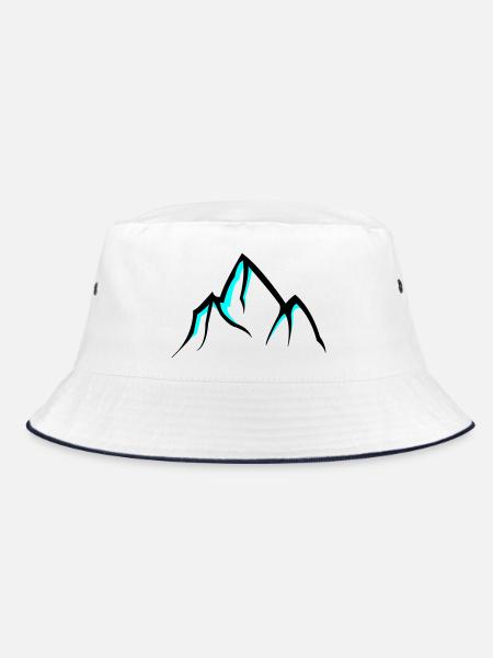 Mountains Mountains - Bucket Hat - white/navy - Front