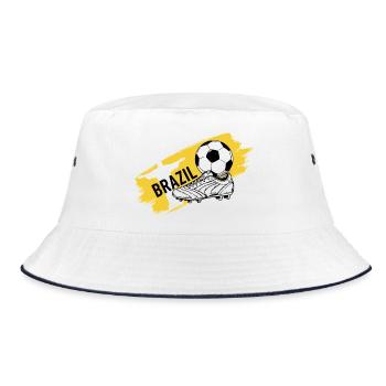 Brasilien Fußball Brasil Fußball-Fantrikot - Bucket Hat - Weiß/Navy - Vorne